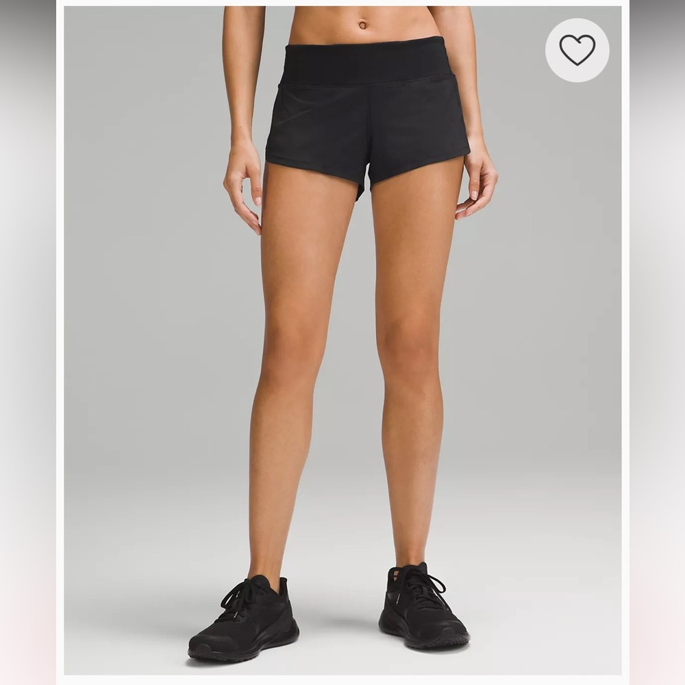 Lululemon- Speed Up- Mid Rise Shorts- Size 10- 2.5” Inseam-Black